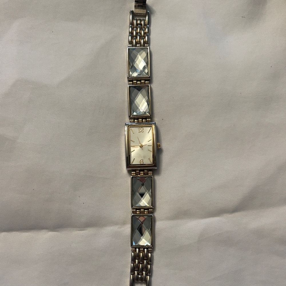 Square Elegant Silver and Gold Women's Watch